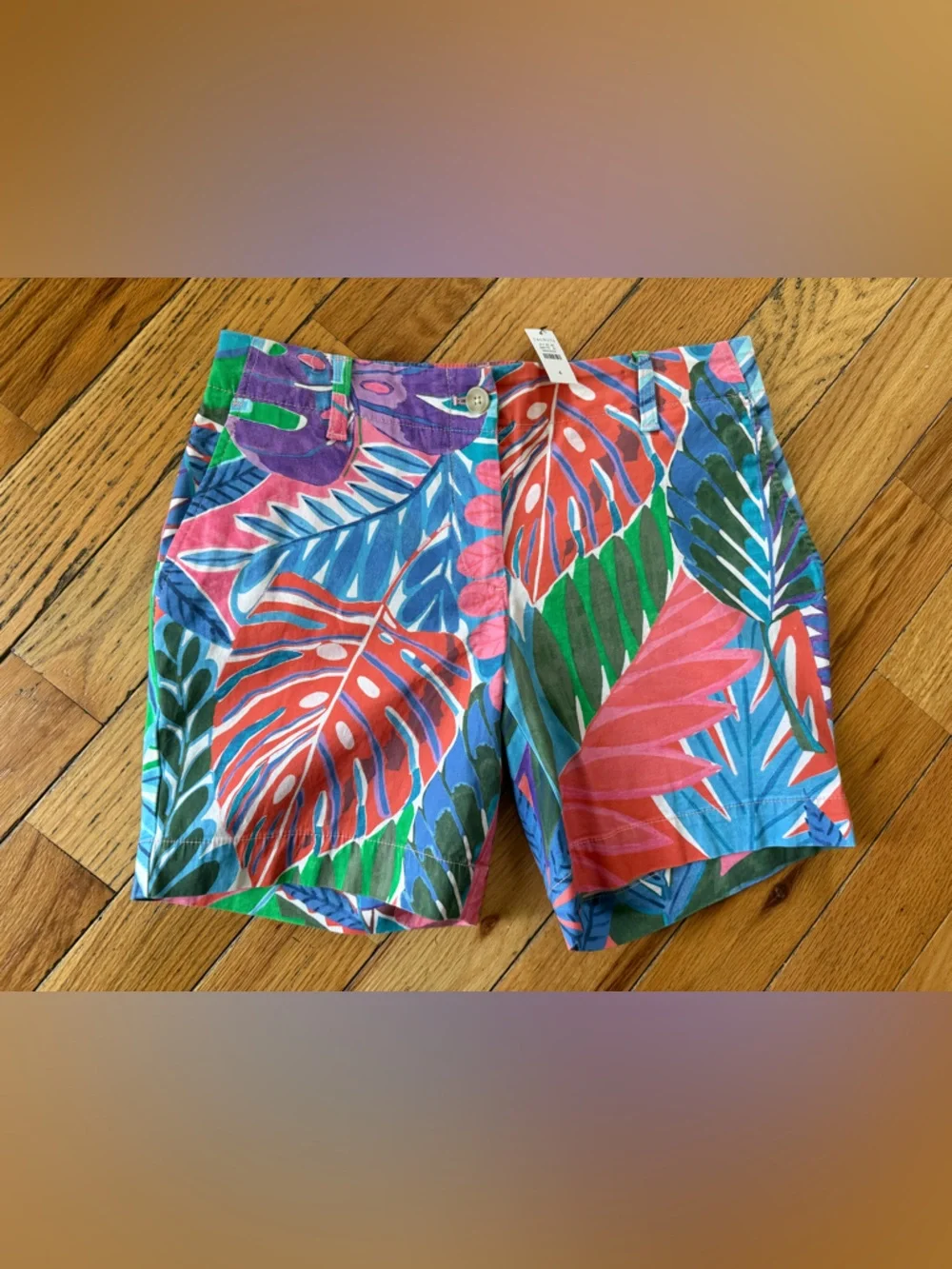Talbots Vibrant Floral Botanical Cotton Blend Chino Shorts Women’s Size 4 NWT - Picture 3 of 15